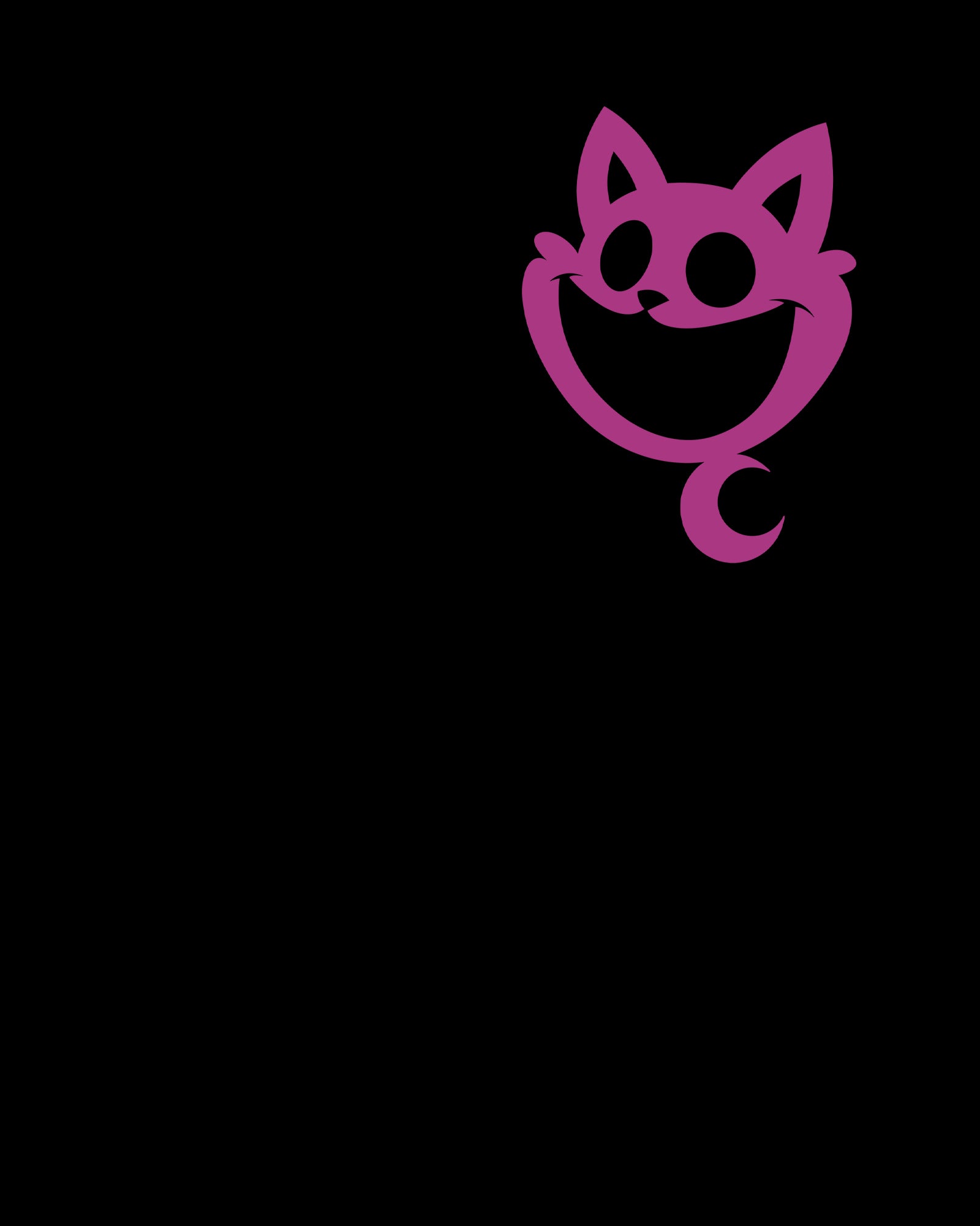 image on front pocket of hoodie: catnap's face with charm