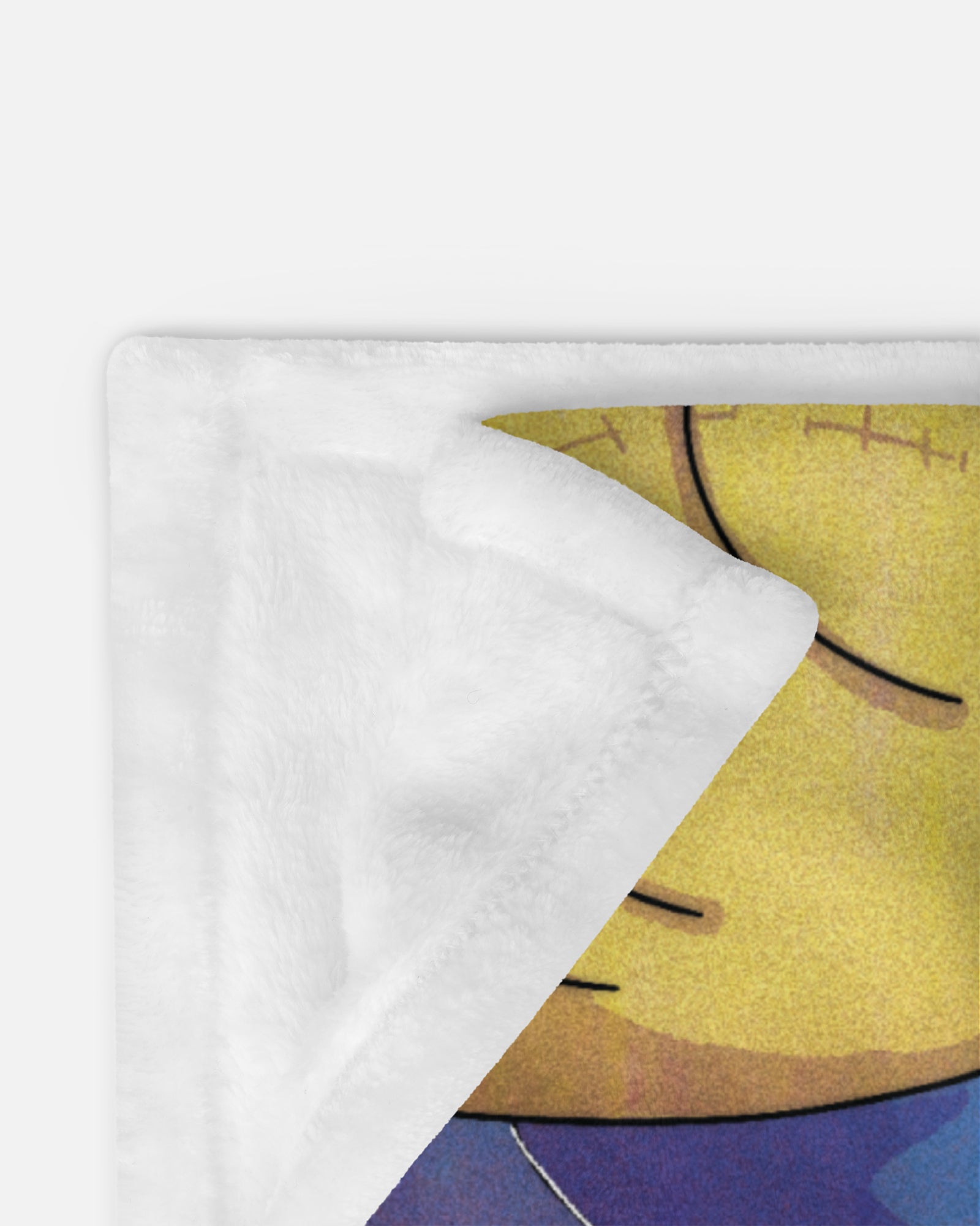 huggy wuggy attack blanket showing underside. soft material.