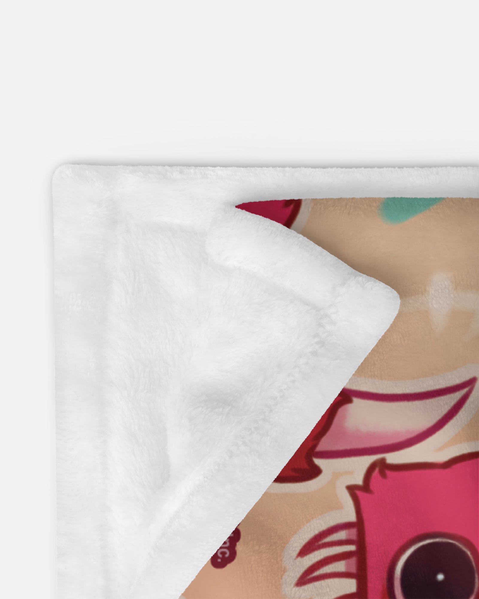 Huggy Wuggy Mommy Longlegs Boxy Boo Blanket showing underside. soft material.