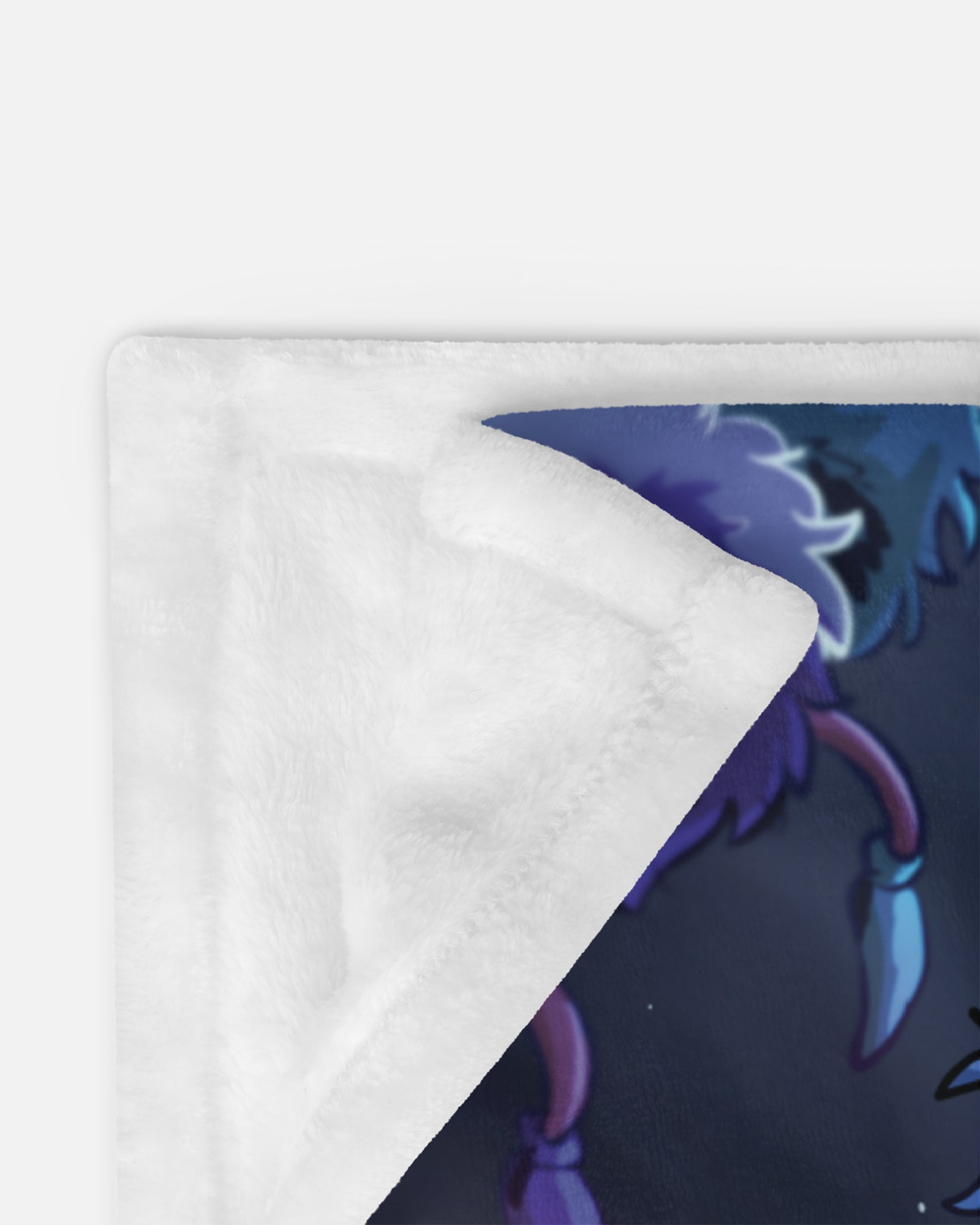 pj pugapillar blanket showing underside. soft material.