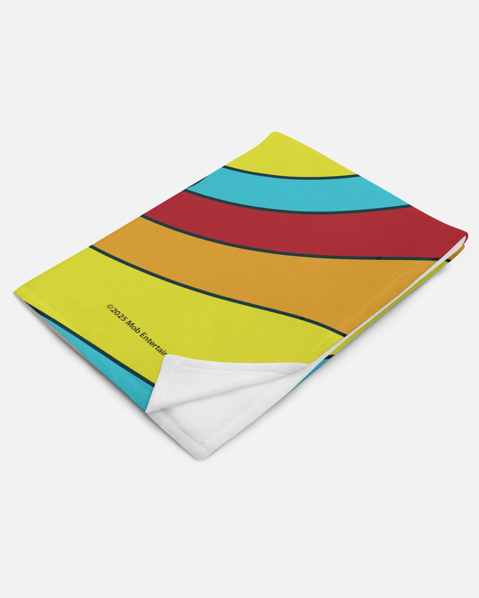 doey the doughman throw blanket folded up.