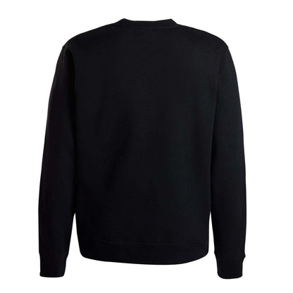 back view of a black long sleeve shirt.