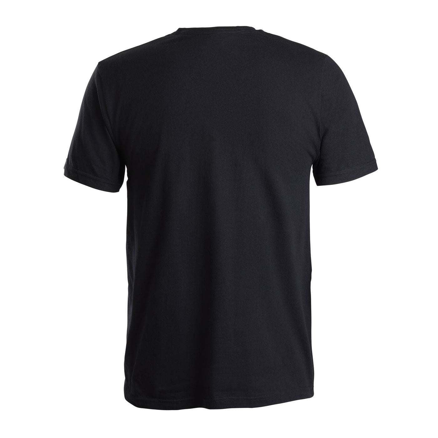 back view if a black shirt.