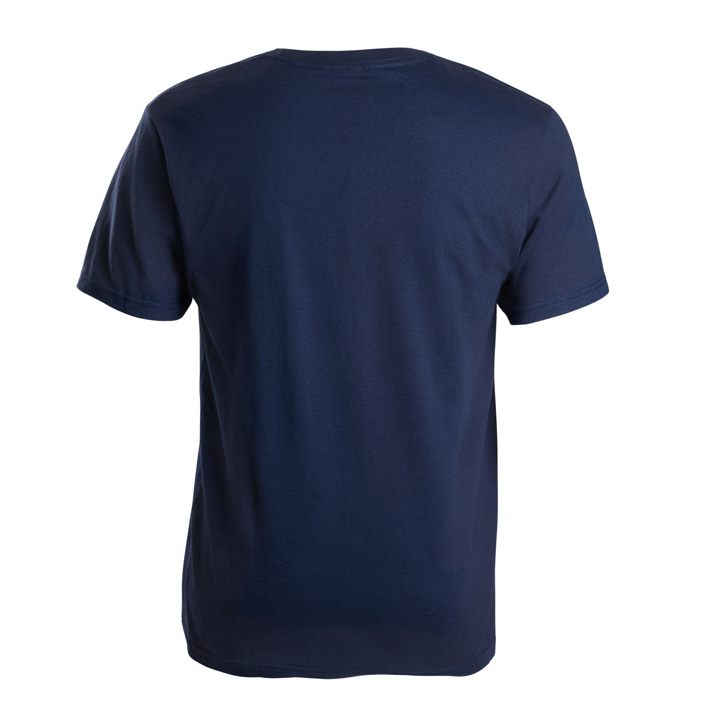 Back view of a Navy blue shirt.