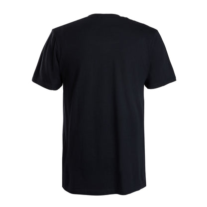 Back view of a black shirt.