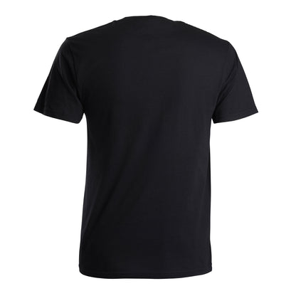 Back view of a black shirt.