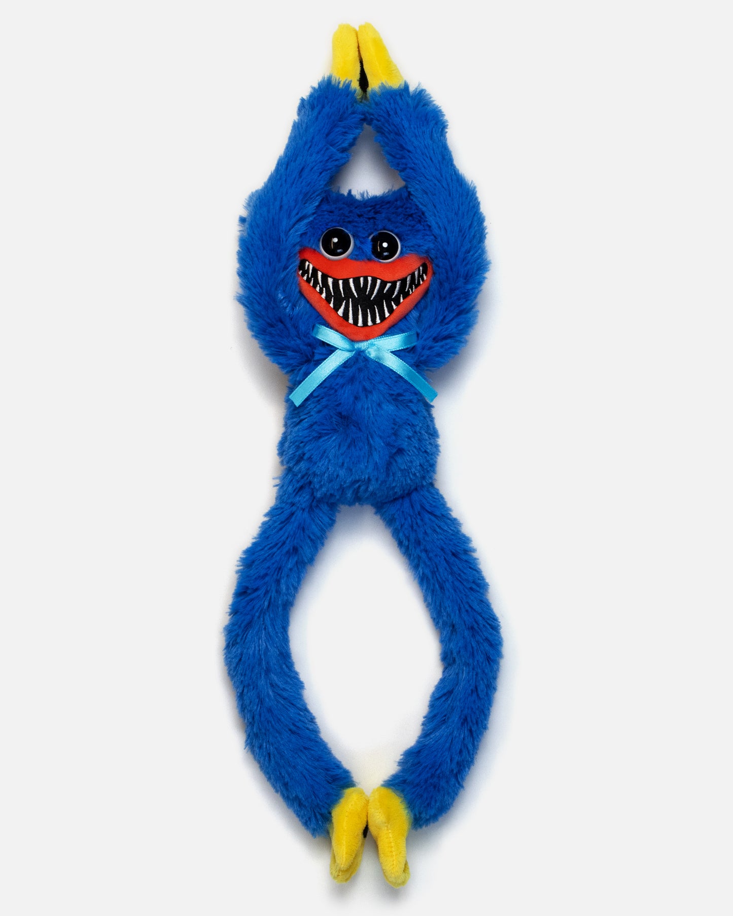 scary huggy wuggy poppy playtime 14" plush front. hands velcro together. feet velcro together.