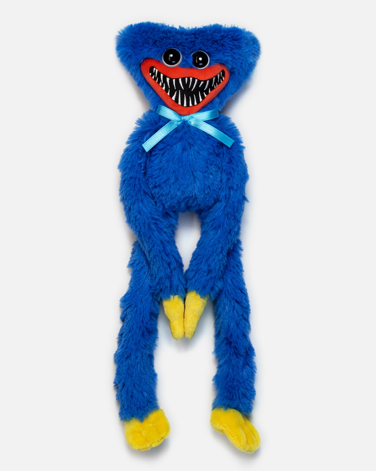 scary huggy wuggy poppy playtime 14" plush front. hands velcro together.