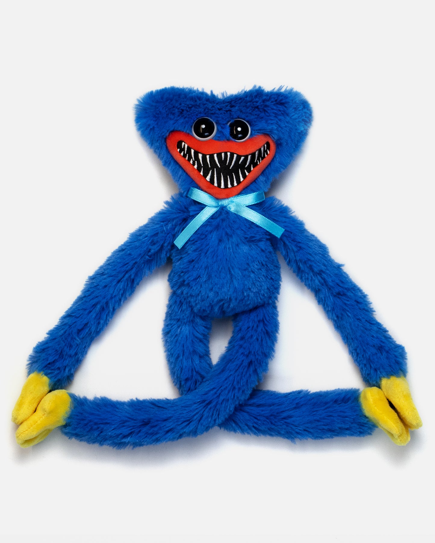 scary huggy wuggy poppy playtime 14" plush front. hands and feet velcro together.