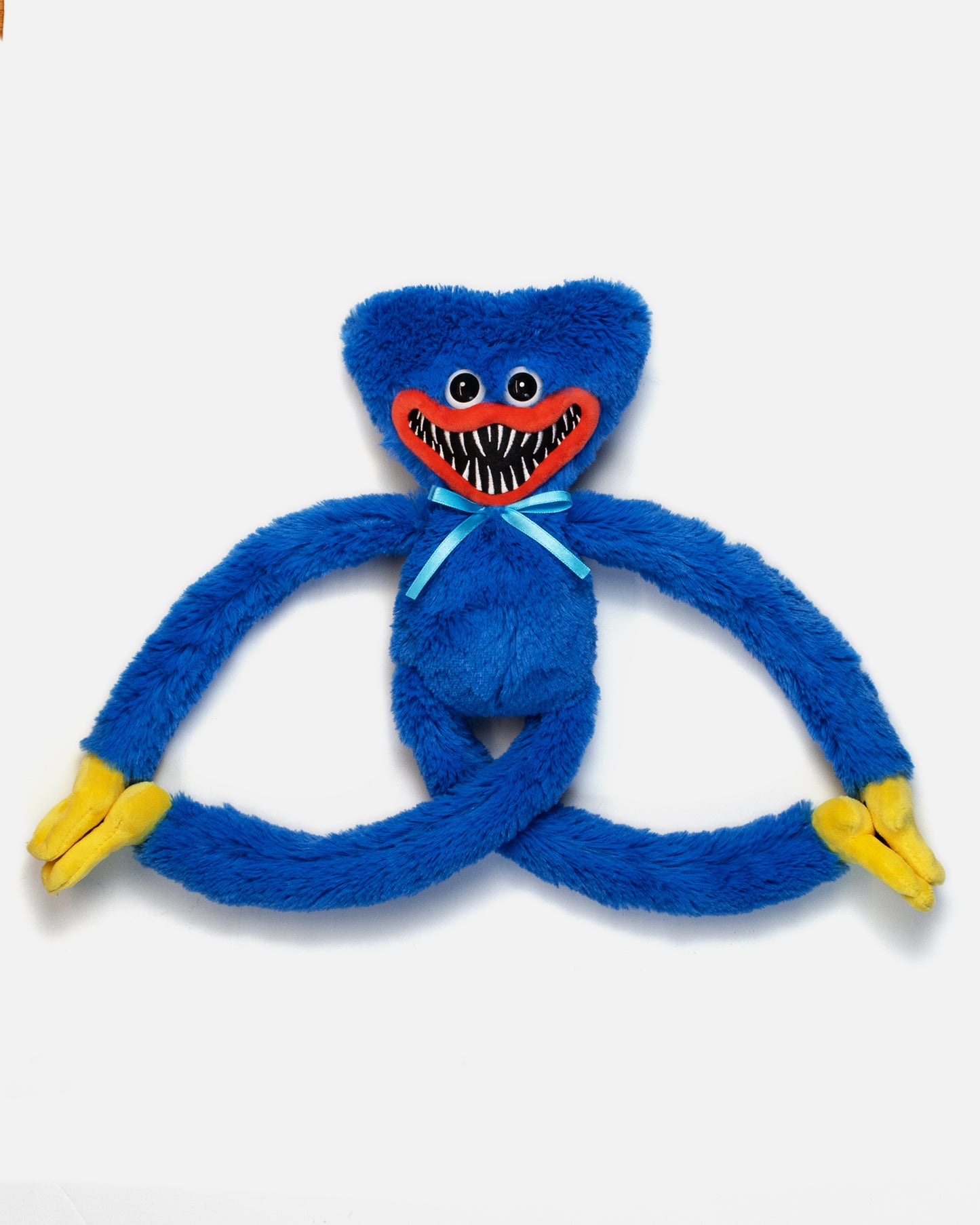 scary huggy wuggy poppy playtime 19" plush front. hands and feet velcro together.