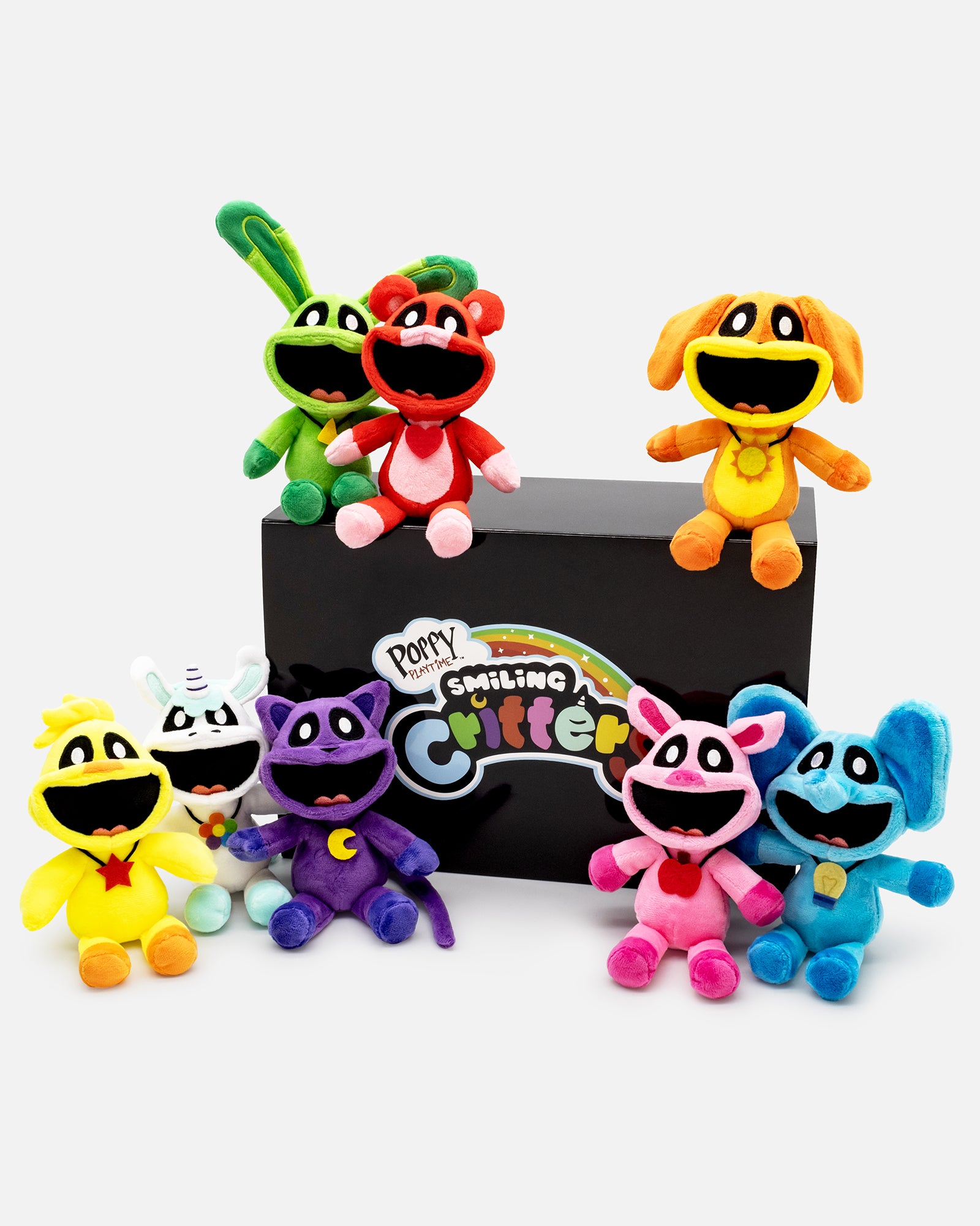 scented smiling critters plush sitting around box packaging