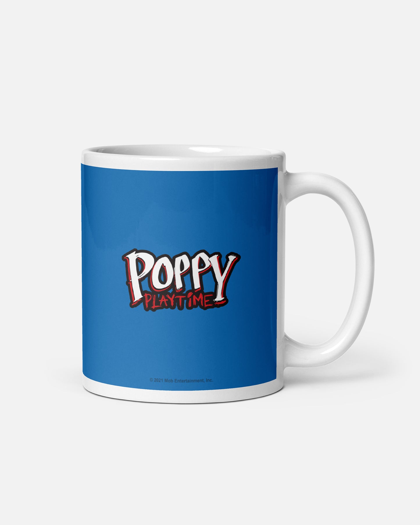 huggy wuggy mug. text: poppy playtime