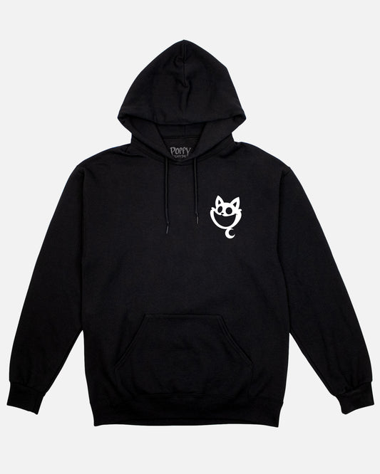 monster catnap hoodie front. has pockets.