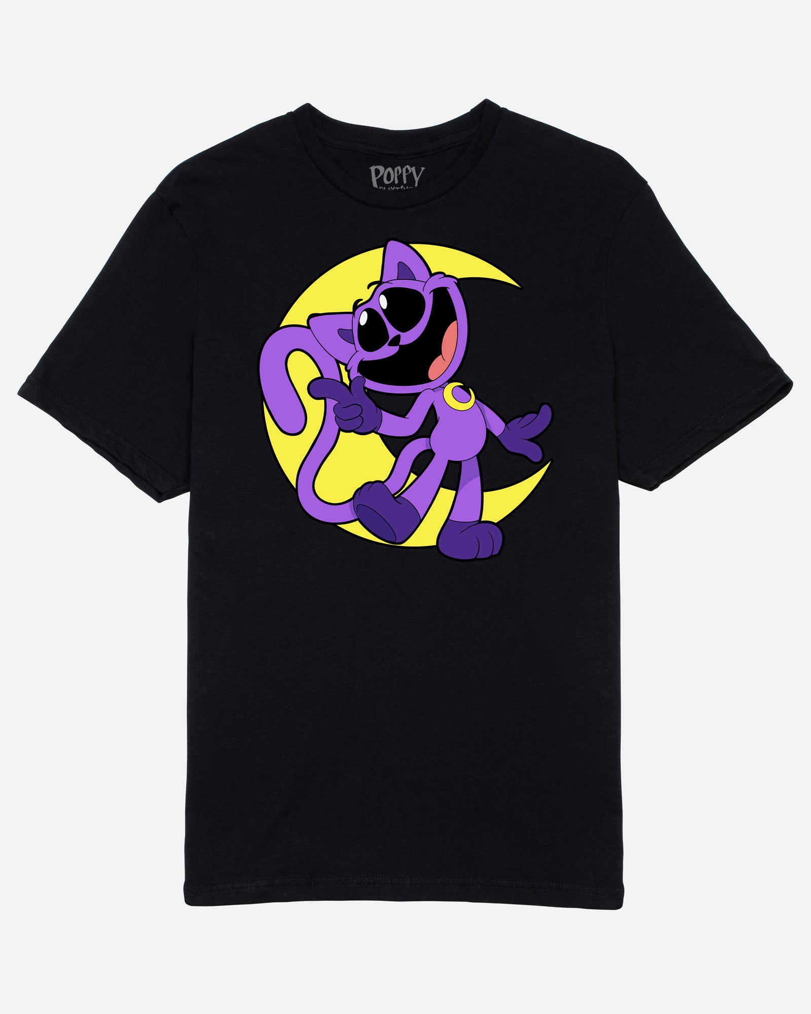 CatNap Cartoon Moon Black Tshirt