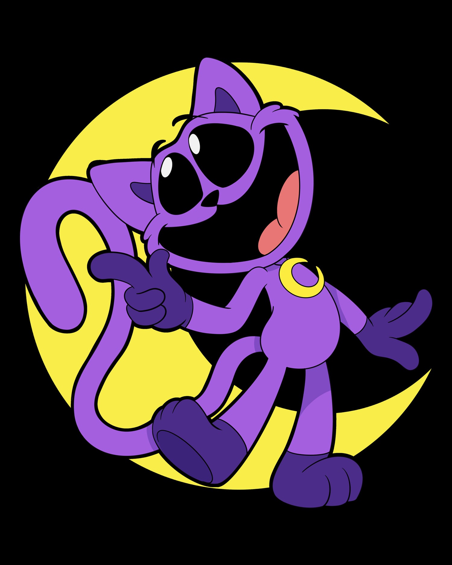 catnap-cartoon-moon-black-tee-poppy-playtime-official-store