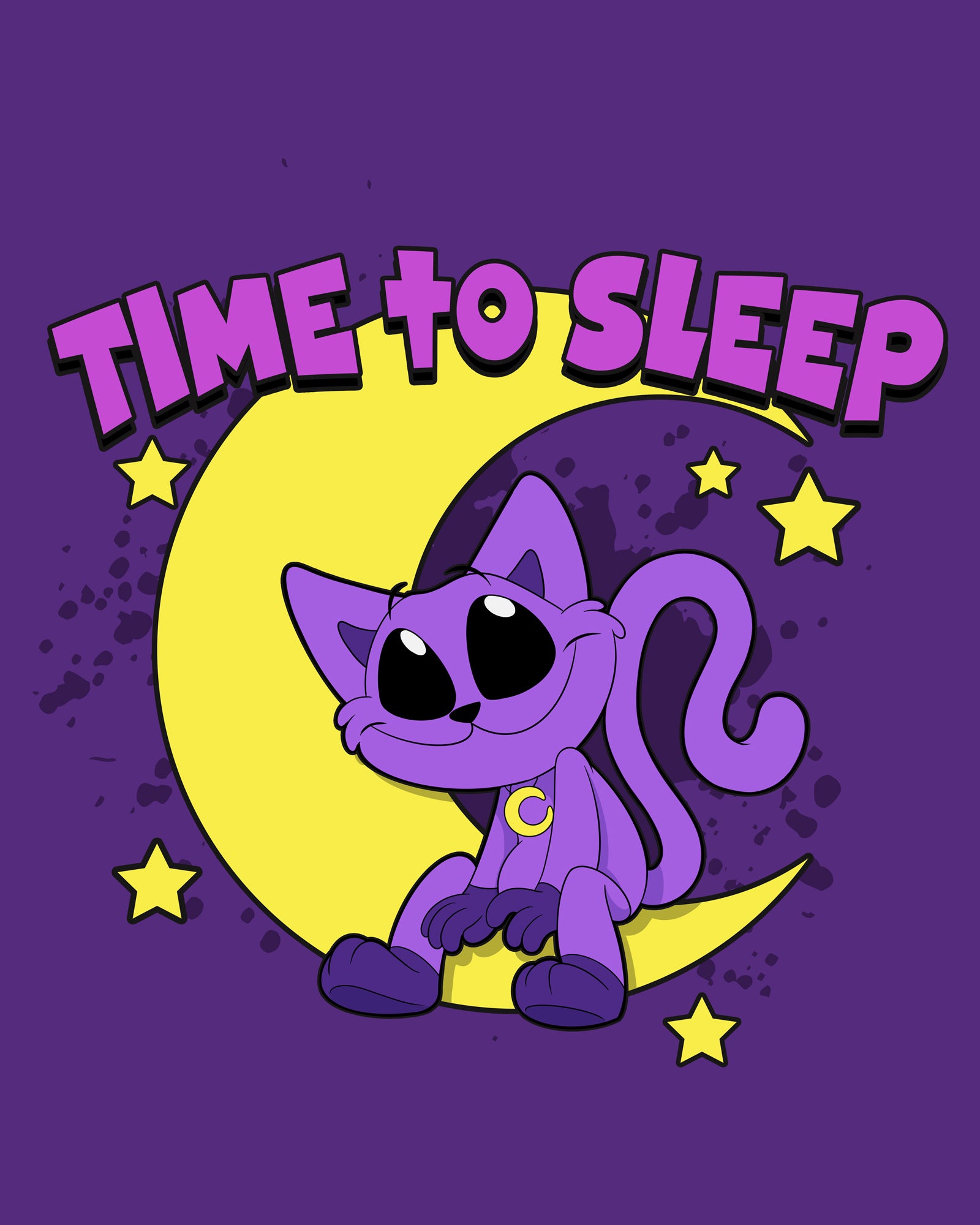 image on front: catnap sitting on moon with stars around. text: time to sleep