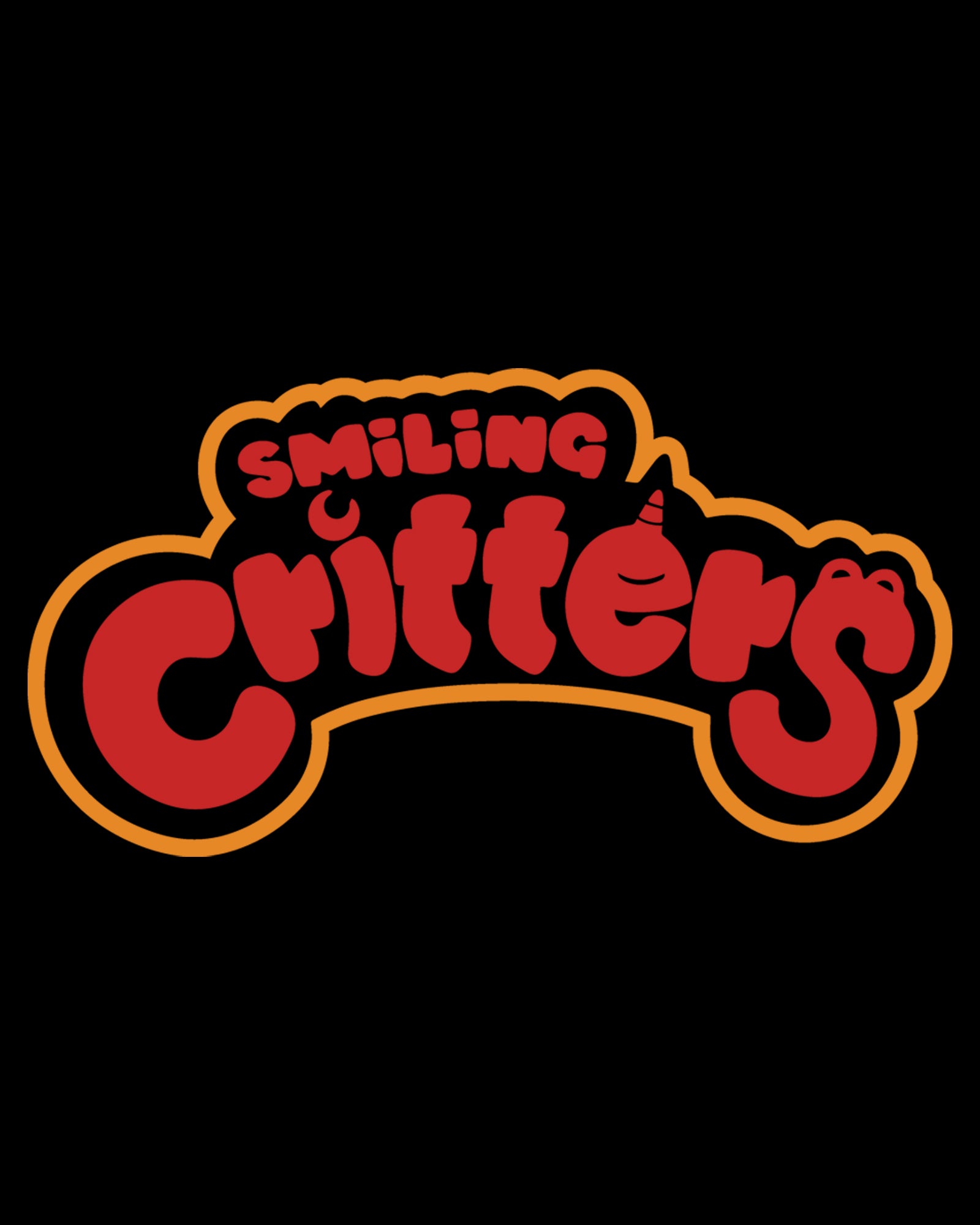 image on front pocket: smiling critters logo. text: smiling critters