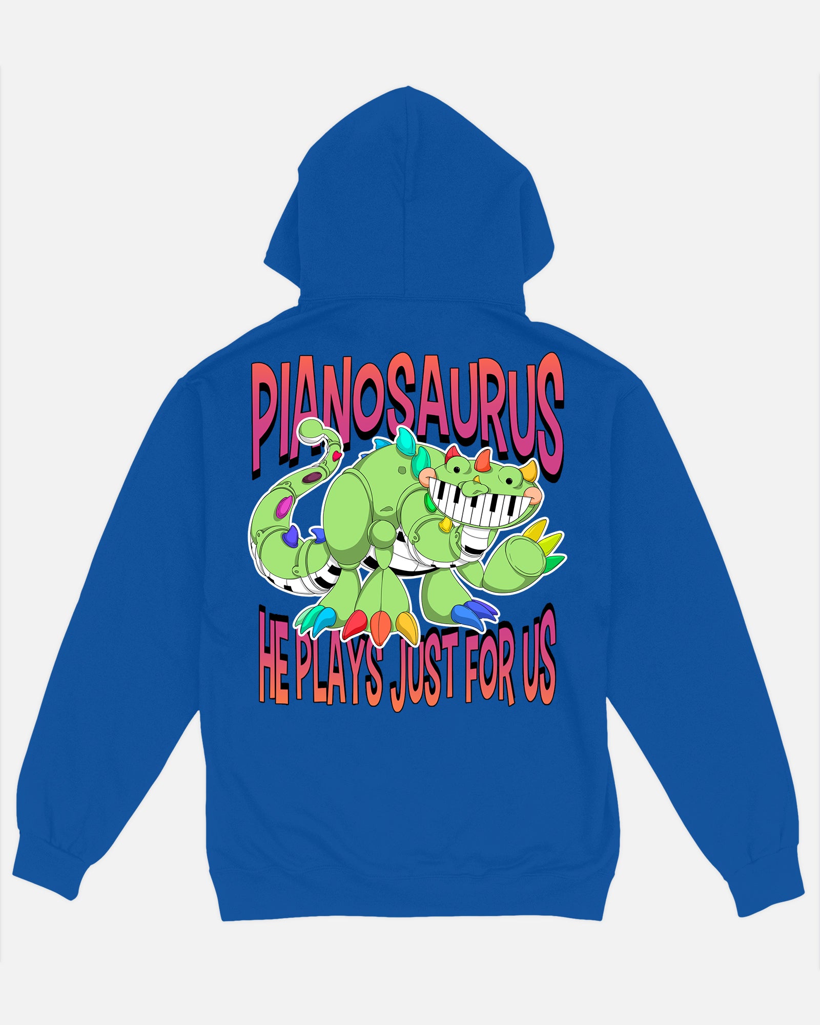 Pianosaurus He Plays For Us Hoodie Back